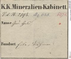 Etiketten zu Gold Gediegen (NHMW-MIN-Aq648)